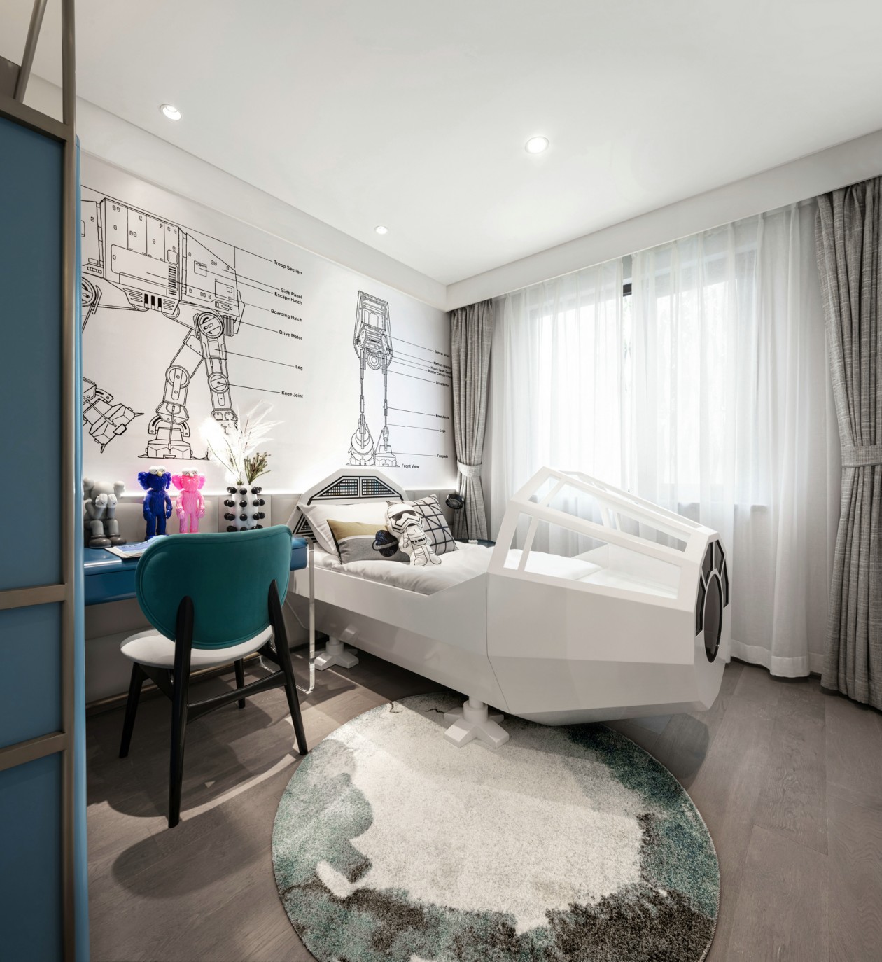 现代轻奢风格室内设计家装案例-儿童房 现代轻奢风格室内设计家装案例-儿童房