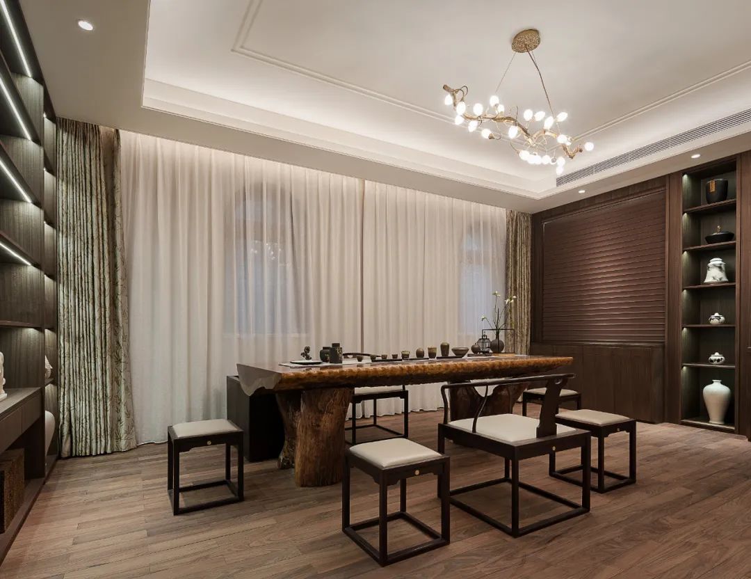 简欧风格家装设计别墅装修效果图-茶室 简欧风格家装设计别墅装修效果图-茶室