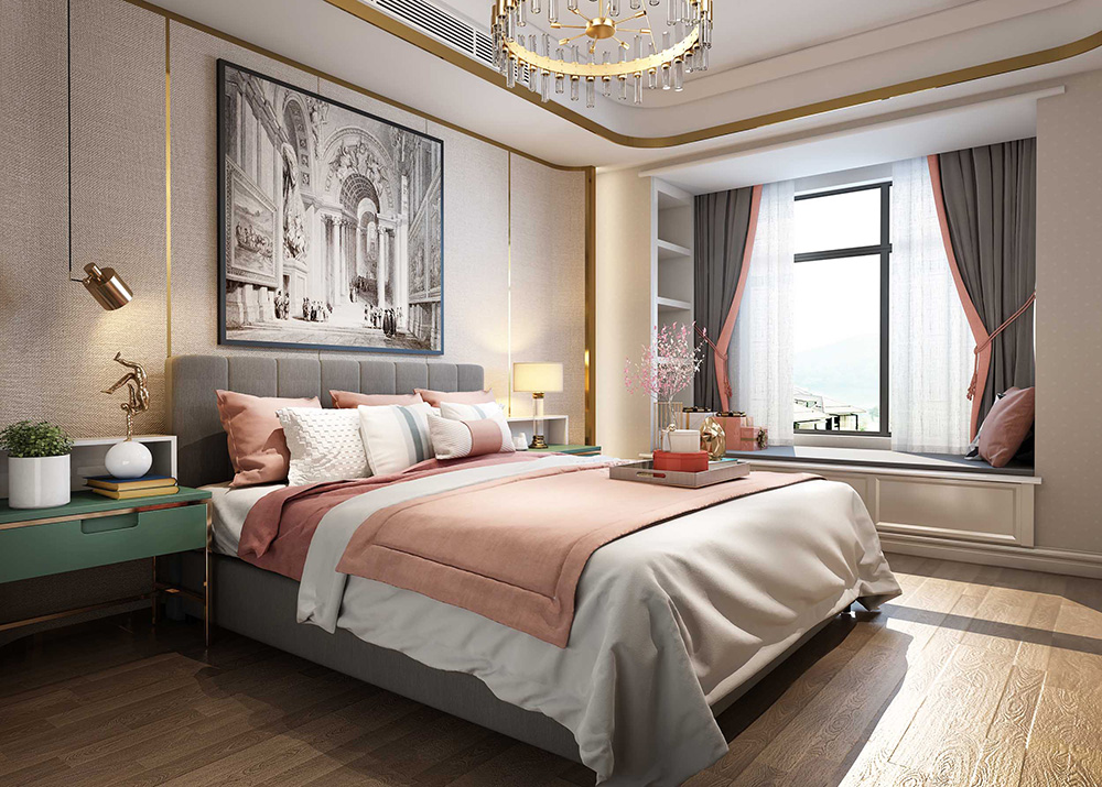 简欧风格别墅装修设计效果图-客卧