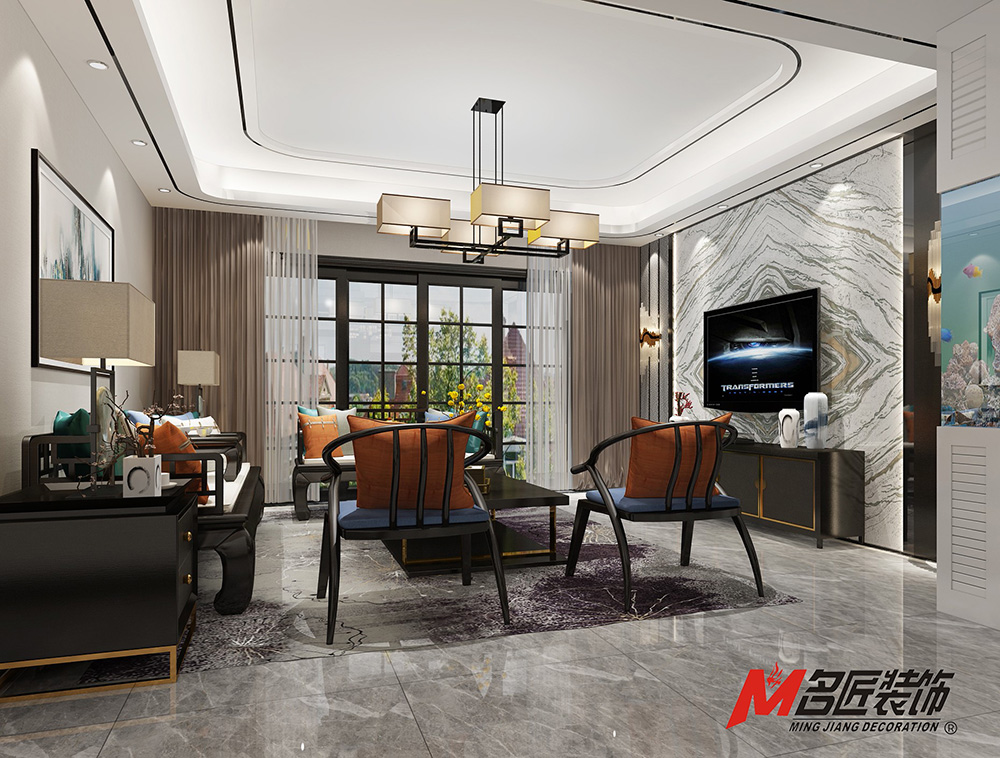 装修公司新中式风格室内装修效果图-客厅 装修公司新中式风格室内装修效果图-客厅