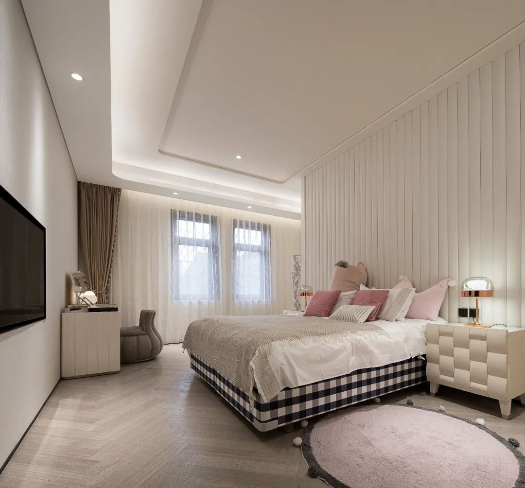 简欧风格家装设计别墅装修效果图-卧室 简欧风格家装设计别墅装修效果图-卧室