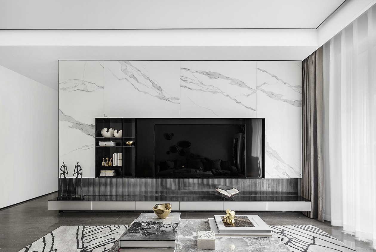 现代简约风格室内家装案例效果图-客厅电视背景墙 现代简约风格室内家装案例效果图-客厅电视背景墙