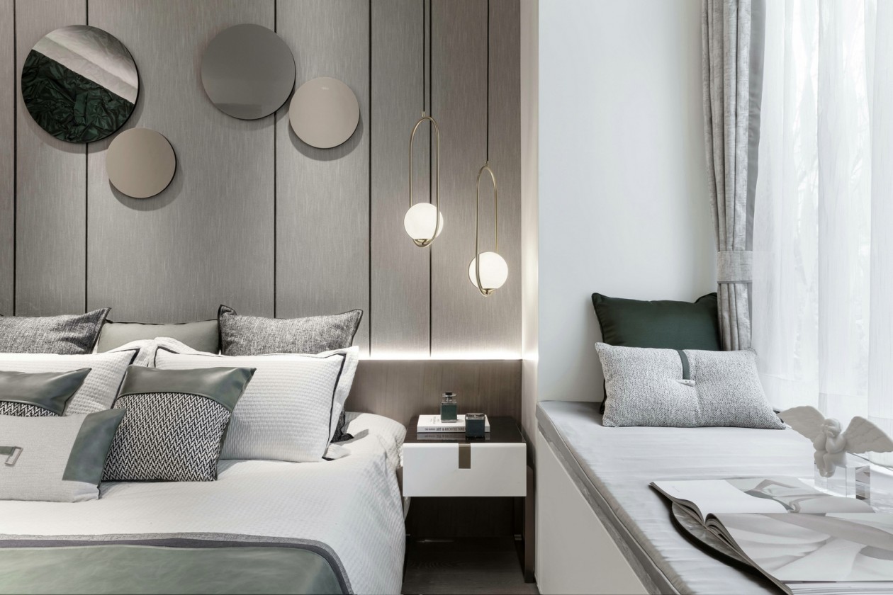 现代轻奢风格室内设计家装案例-卧室 现代轻奢风格室内设计家装案例-卧室